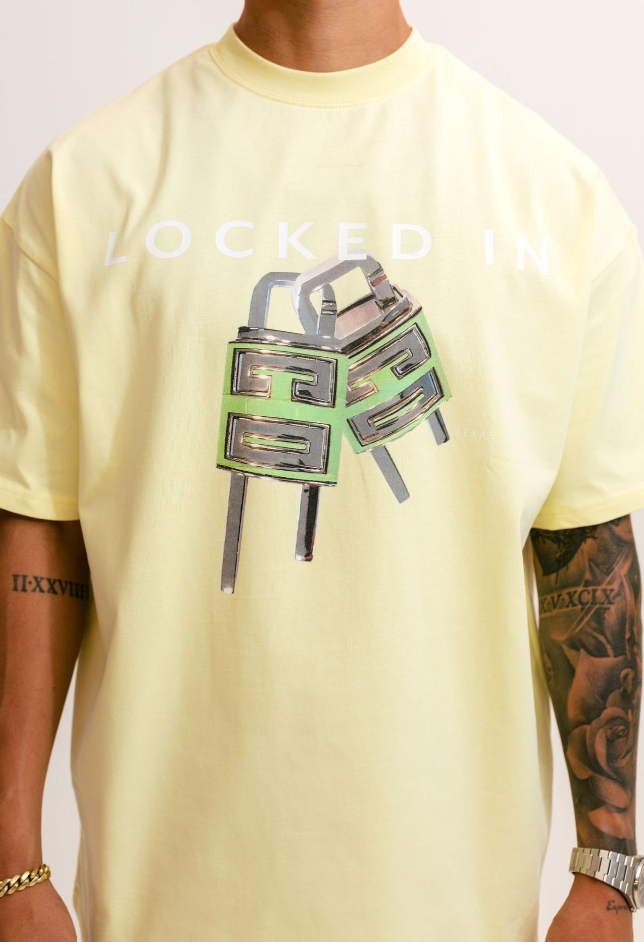 LOCKED IN PASTEL YELLOW T-SHIRT