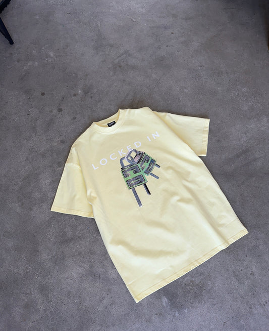 LOCKED IN PASTEL YELLOW T-SHIRT